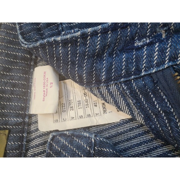 Y2K NWT Women's SZ 1/2 Distressed Flare Pinstripe Boot Cut BDG Jeans Raw Hem - Picture 4 of 9